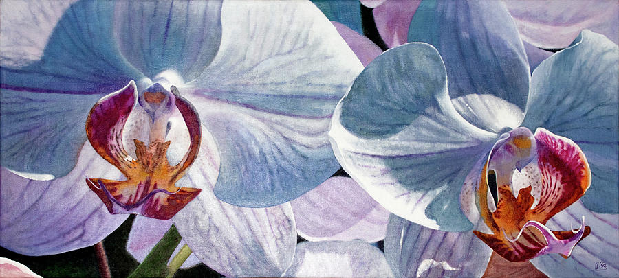 Two Orchids Painting by Lisa Tennant