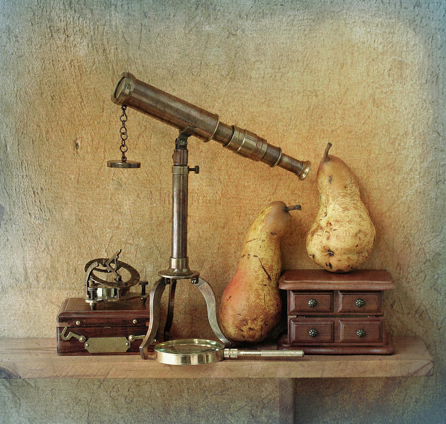 Two Pears And Telescope Photograph by Sergey Ryumin
