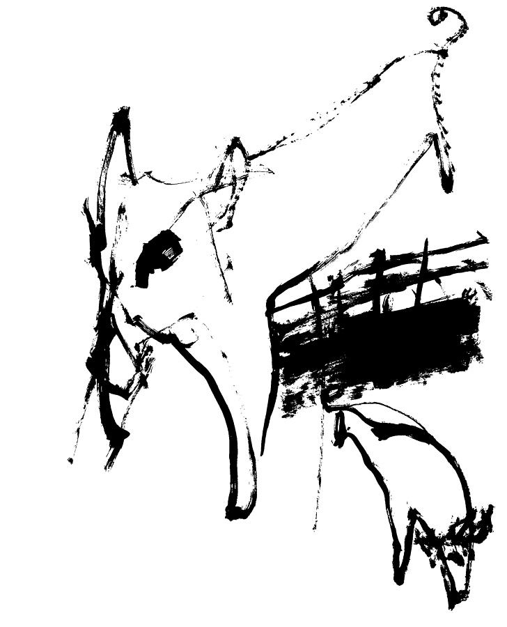 Two pigs Drawing by Edgeworth Johnstone