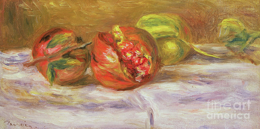 Two Pomegranates Painting by Pierre Auguste Renoir