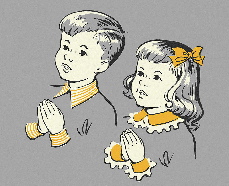 Two Praying Children Drawing by CSA Images - Pixels