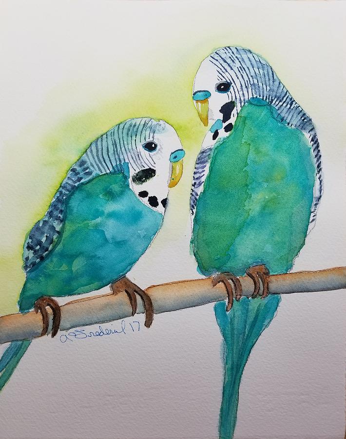 Two Purty Birdies Painting by Ann Frederick
