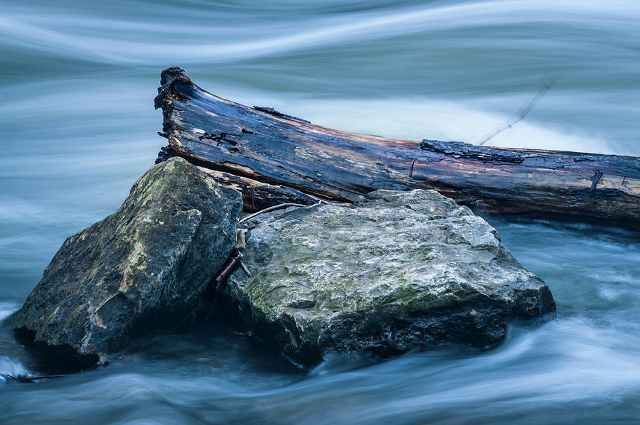 Two Rocks And Long Swirling Water Photograph by Anthony Paladino - Fine ...