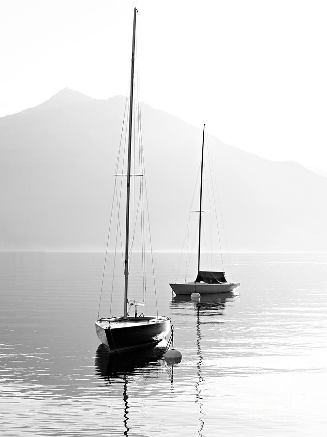 Two Sail Boats In Early Morning Photograph by Kletr - Pixels