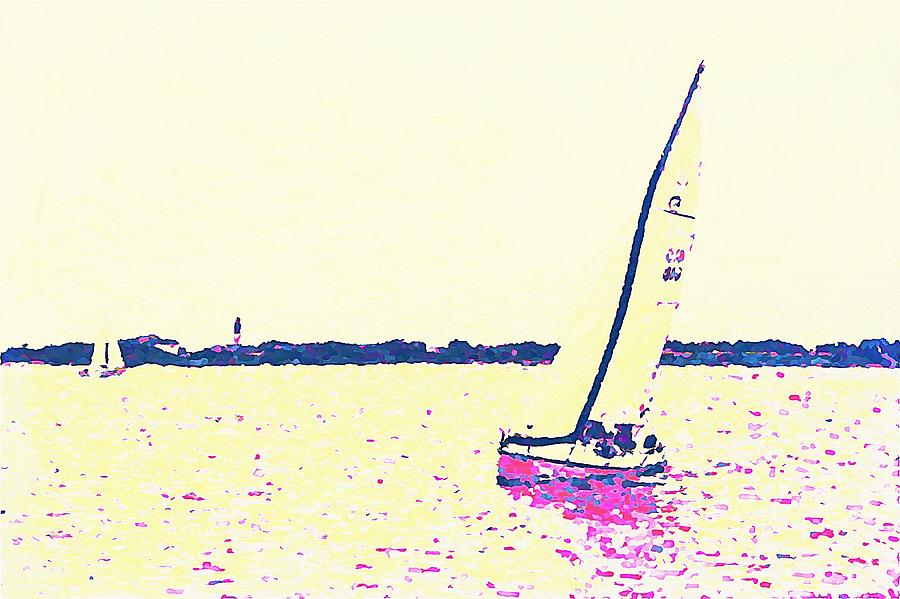 Two Sailboats And Oak Island Lighthouse 8 Photograph