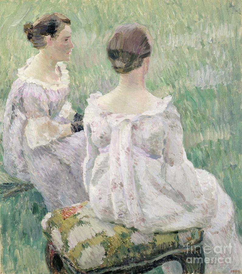 Garden Painting - Two Seated Women, 1899 by Viktor Elpidiforovich Borisov-musatov