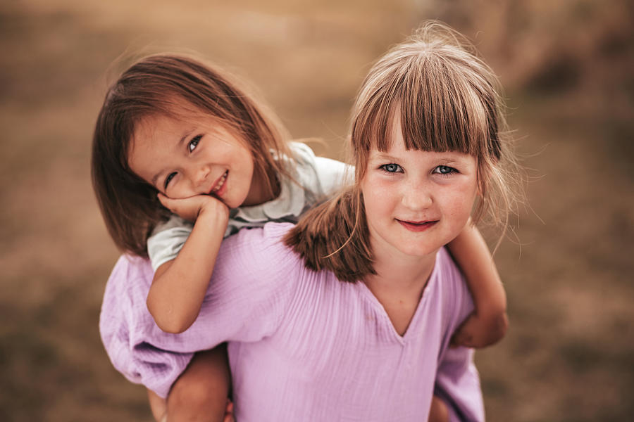 Two Sisters , Close Up Portrait In Nature Photograph by Cavan Images ...