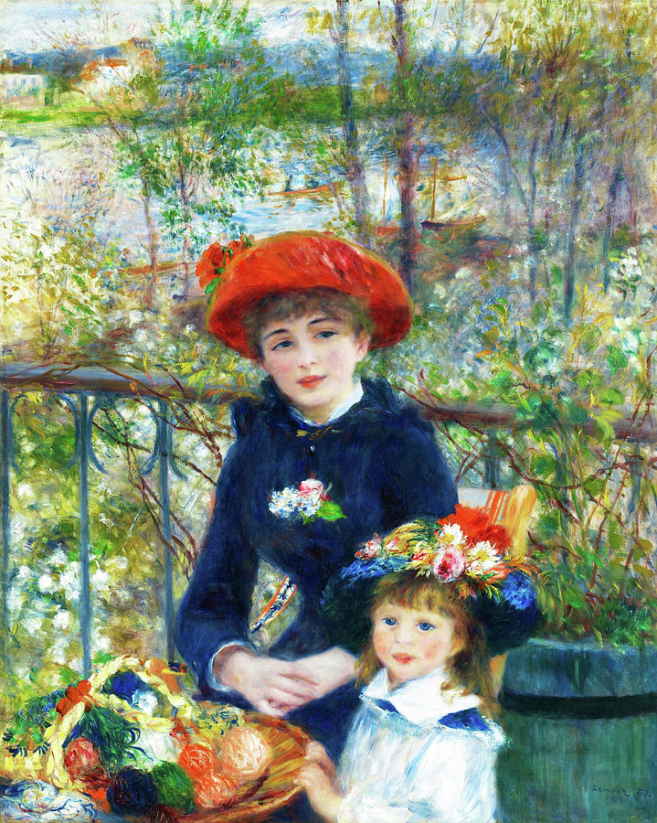 Paris Photograph - Two Sisters, On the Terrace - Digital Remastered Edition by Pierre-Auguste Renoir