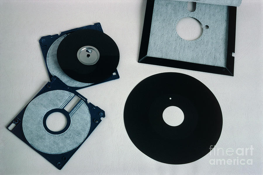 Floppy Disk Photograph - Two Sizes Of Floppy Disk by Francoise Sauze/science Photo Library