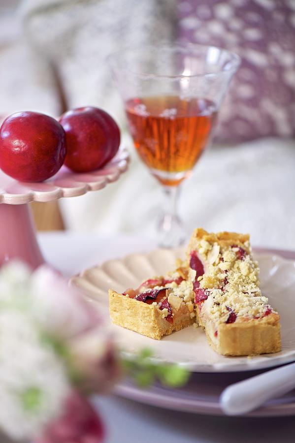 Two Slices Of Plum And Almond Tart Photograph by Winfried Heinze