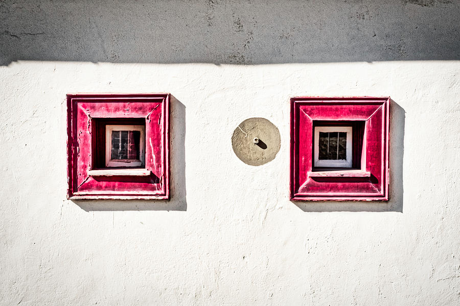 Two Small Square Windows - Portugal Photograph by Stuart Litoff