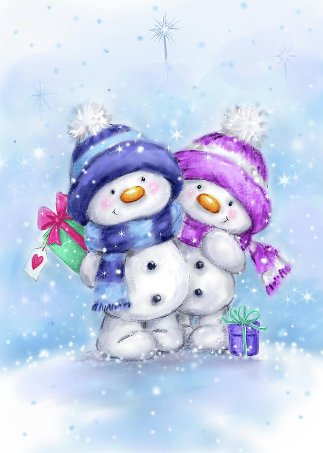 Two Snowmen 2 by Makiko