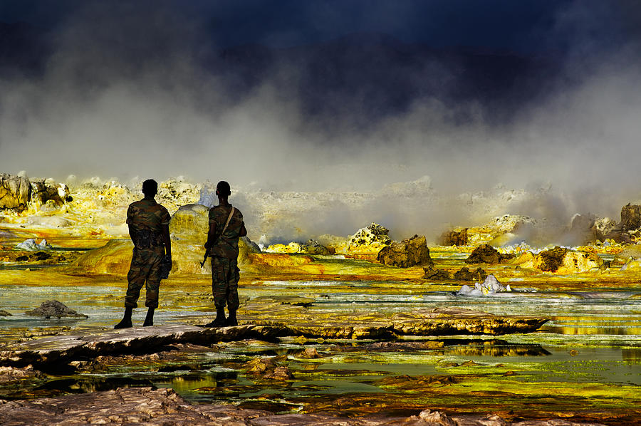Two Soldiers Observing A Volcano Photograph by Giovanni Cavalli
