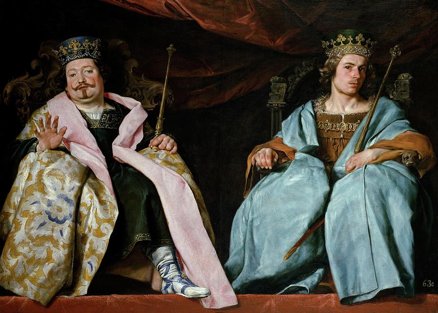 Two Spanish Kings, ca. 1641, Spanish School, Oil on canvas, 165 cm x 227 cm, P00... Painting by Alonso Cano -1601-1667-