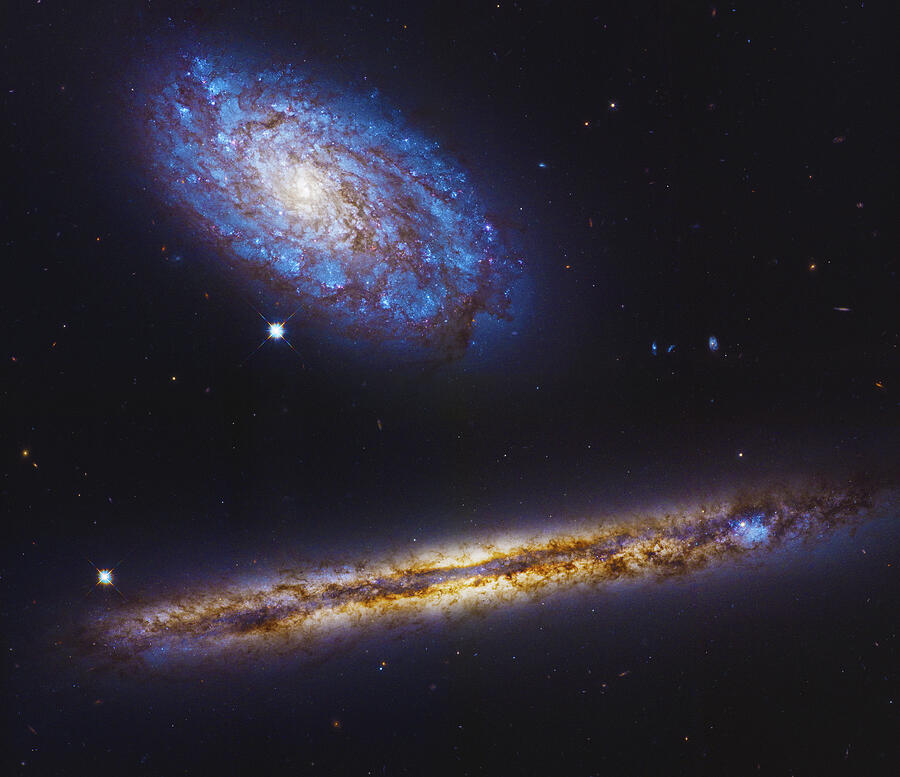 Two Spiral Galaxies Meeting Photograph by Paul W Faust - Impressions of Light
