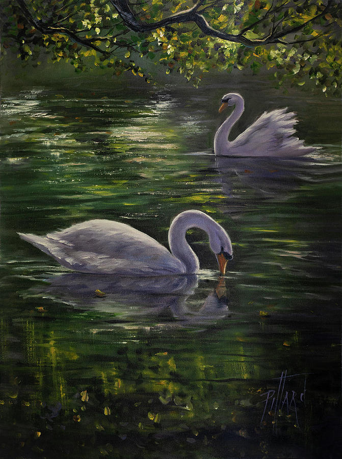  Serenity Swans Painting by Lynne Pittard