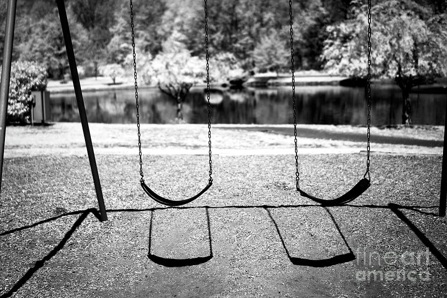 Unique Photograph - Two Swings Infrared by John Rizzuto