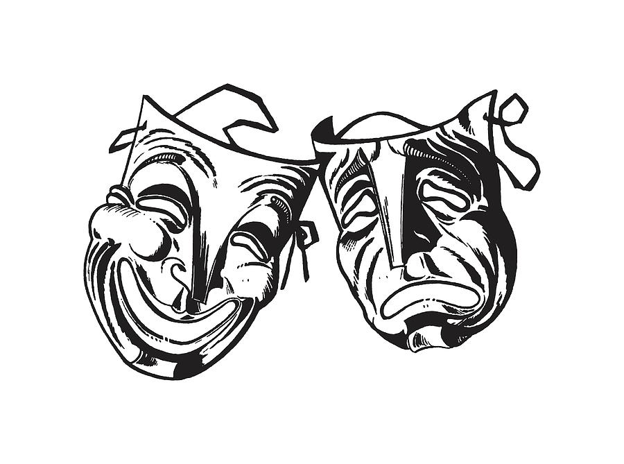theater masks drawings