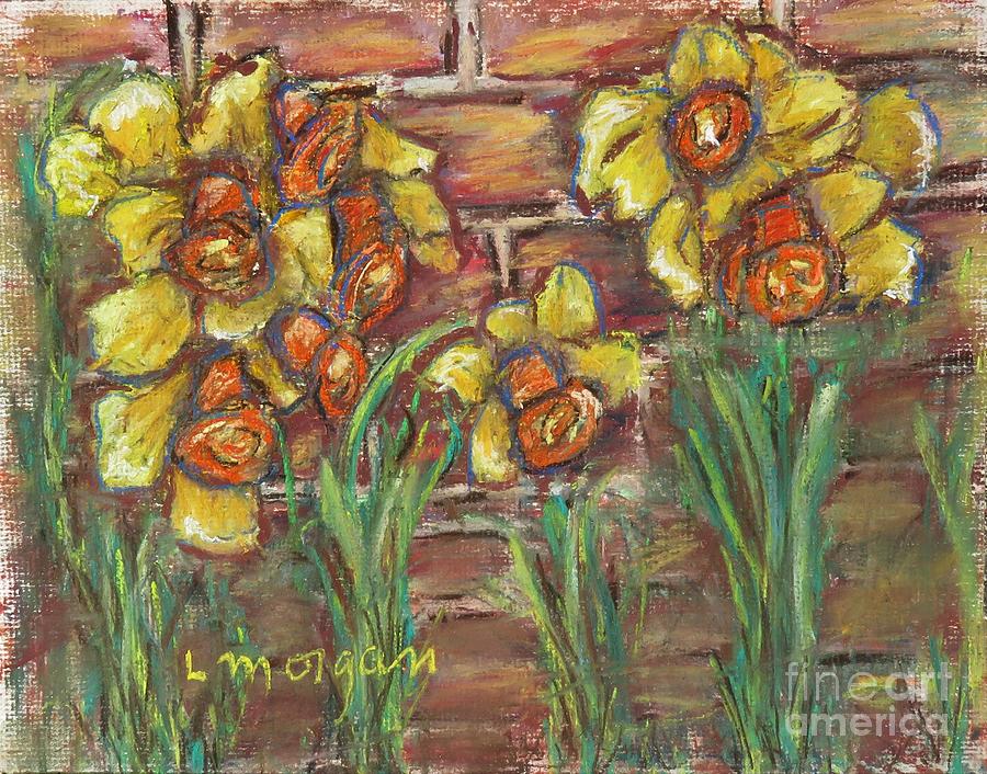 Two Toned Daffodils Painting by Laurie Morgan