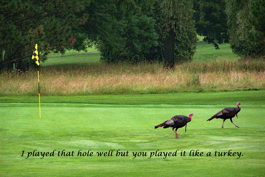 Two Turkeys and Golf Photograph by Jerry Griffin