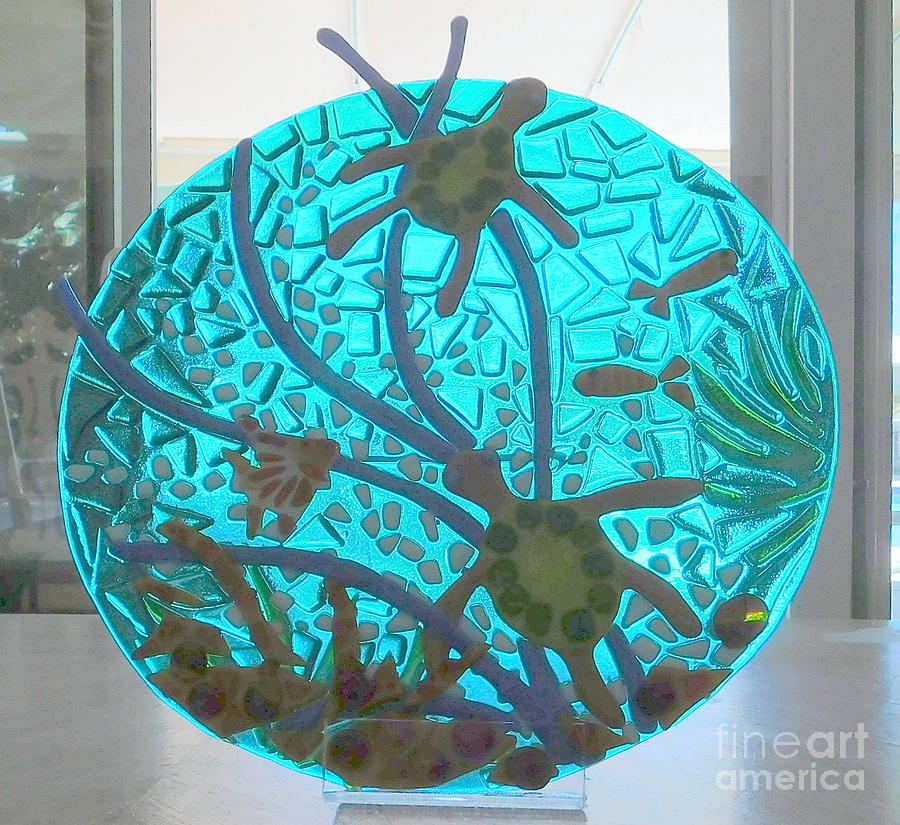 Two Turtles  Glass Art by Joan Clear