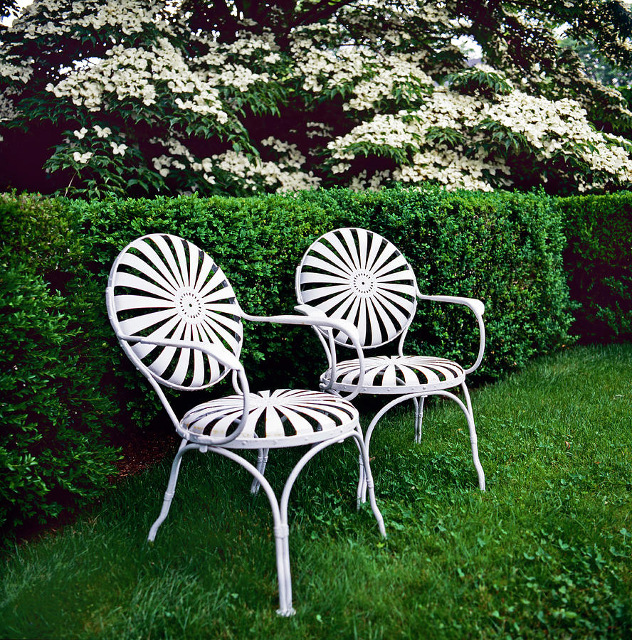 Two White Chairs Photograph by Richard Felber