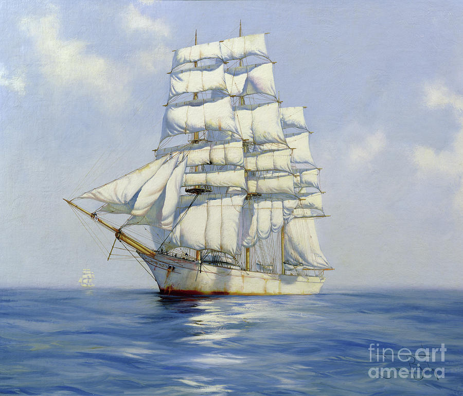 Two White Ships The Bangalore Painting by James Brereton - Pixels