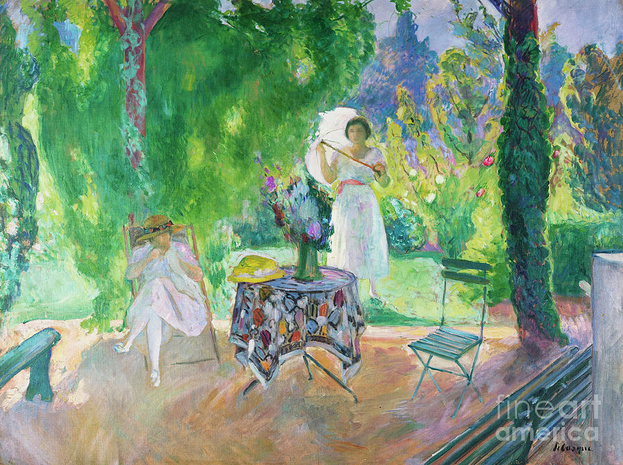 Two Women In A Garden In Summer, Circa 1923 Painting by Henri Lebasque