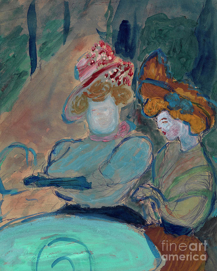 Two Women In A Street Cafe By Marianne Von Verefkin Painting by Marianne Werefkin