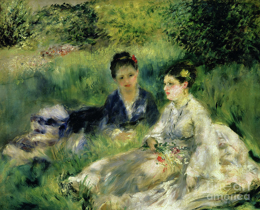Two Women in the Park, 1875 Painting by Pierre Auguste Renoir