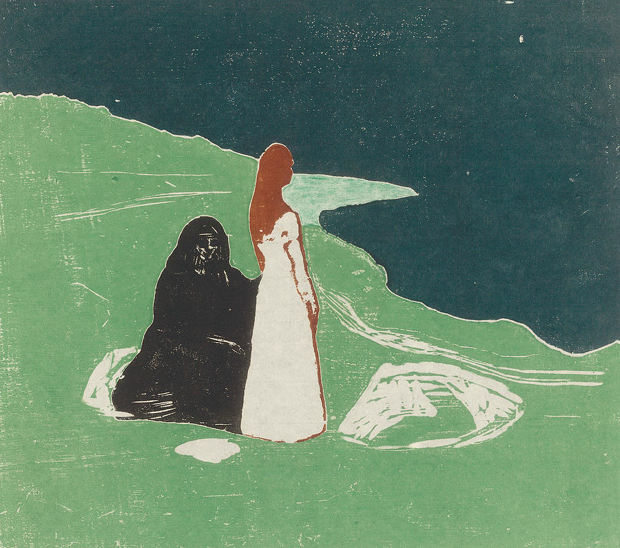 Two Women on the Shore Relief by Edvard Munch