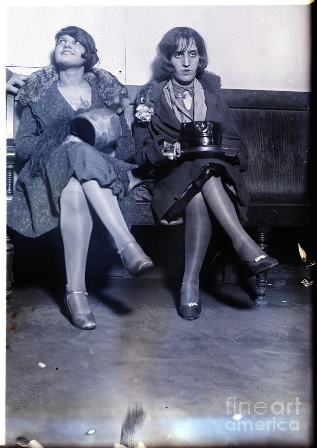 Two Women Seated On Bench In Police Stat Photograph by Bettmann
