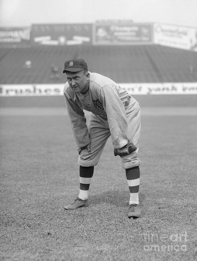 Baseball Player Ty Cobb Fielding Ball by Bettmann