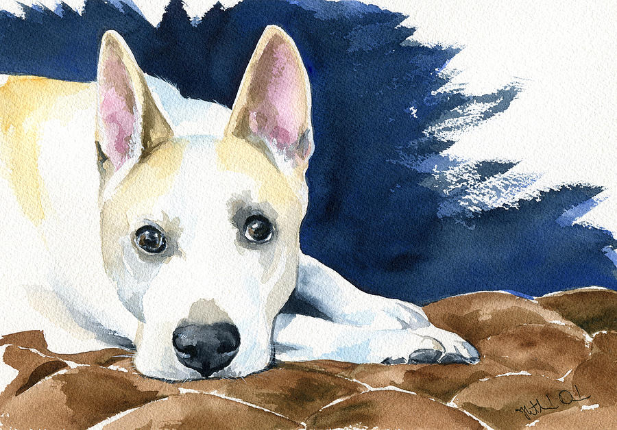 Ty Dog Portrait Painting by Dora Hathazi Mendes