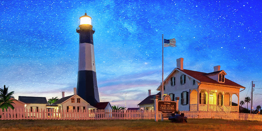 Tybee Island Lighthouse Beneath The Stars Photograph by Mark Tisdale