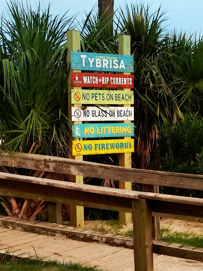 Tybee Island Sign Photograph by Kathy Barney