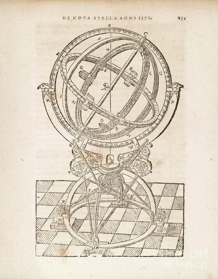 Tycho Brahes Armillary Sphere Photograph by Library Of Congress, Rare Book And Special Collections Division/science Photo Library