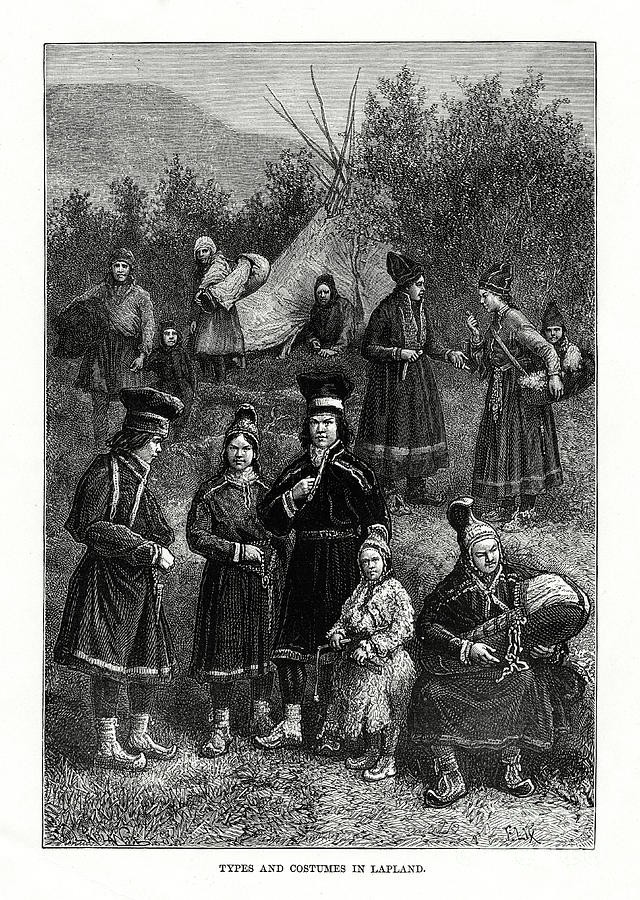 Types And Costumes In Lapland, 1879 Drawing by Print Collector