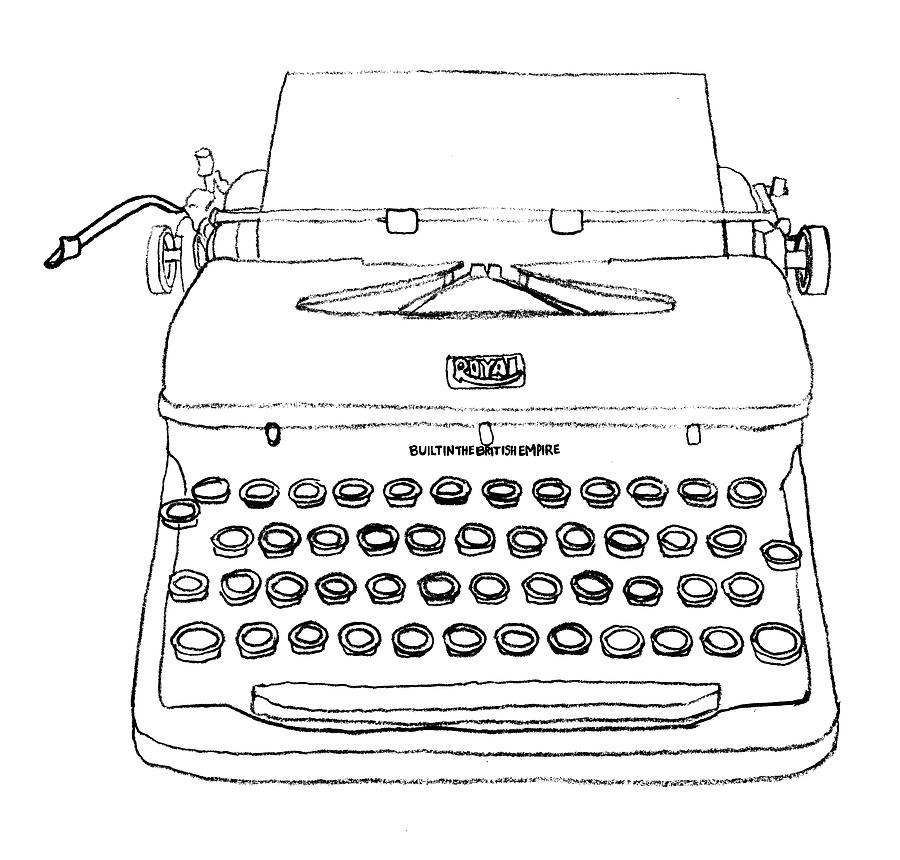 Typewriter Drawing by Christine Migala Pixels