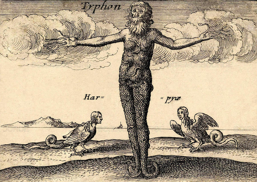 Typhon And Harpies, Greek Mythology Photograph by Science Source Typhon And Harpies, Greek Mythology Photograph by Science Source