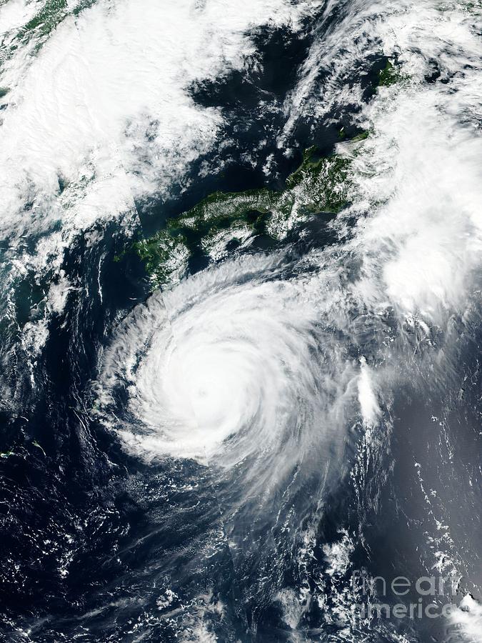 Typhoon Jebi Approaching Japan Photograph by Nasa/science Photo Library