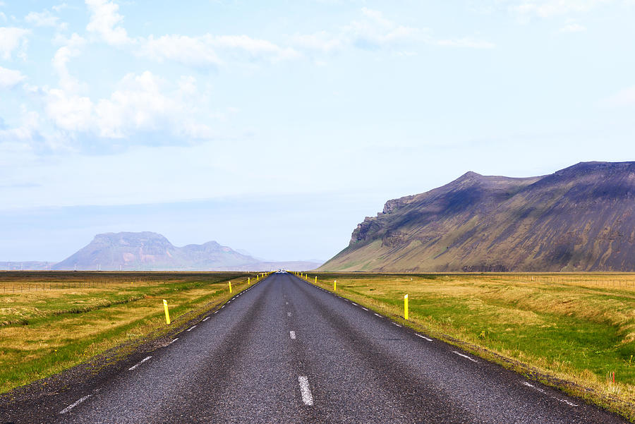 Mountain Photograph - Typical Iceland Landscape With Road by Ivan Kmit
