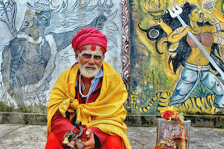 Portrait Photograph - Typical Monk by Shaibal Nandi