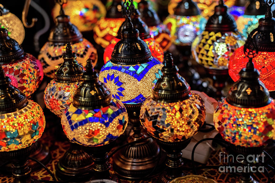 Typical Turkish table lamps Photograph by Joaquin Corbalan