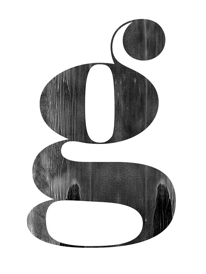 Typographic Letter G Mixed Media by Naxart Studio