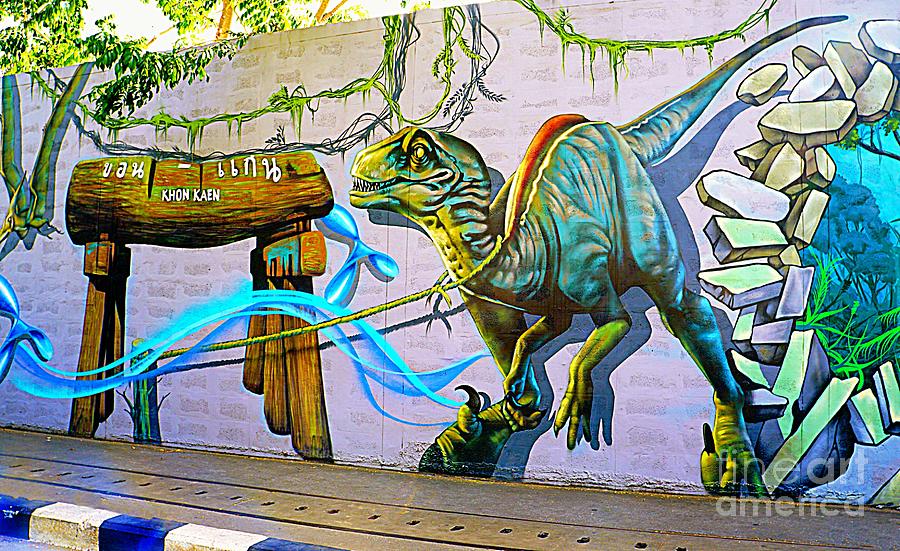 Velociraptor Urban Graffiti Photograph by Ian Gledhill