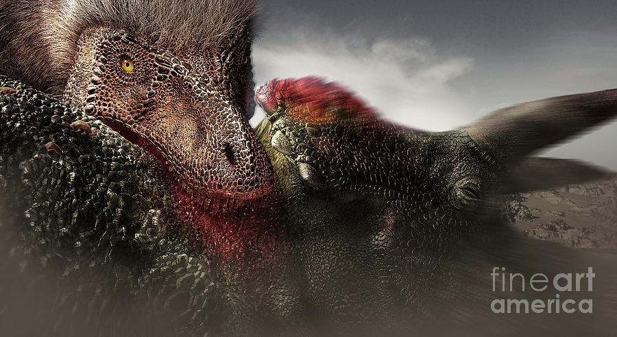 velociraptor fighting triceratops