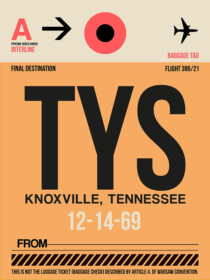 Knoxville Digital Art - TYS Knoxville Luggage Tag I by Naxart Studio