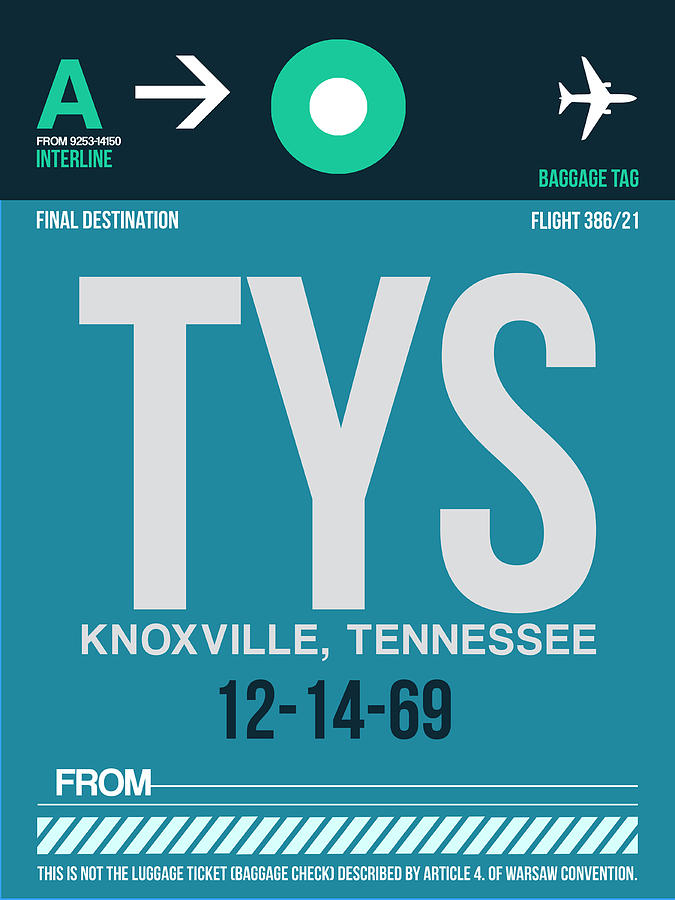 Knoxville Digital Art - TYS Knoxville Luggage Tag II by Naxart Studio