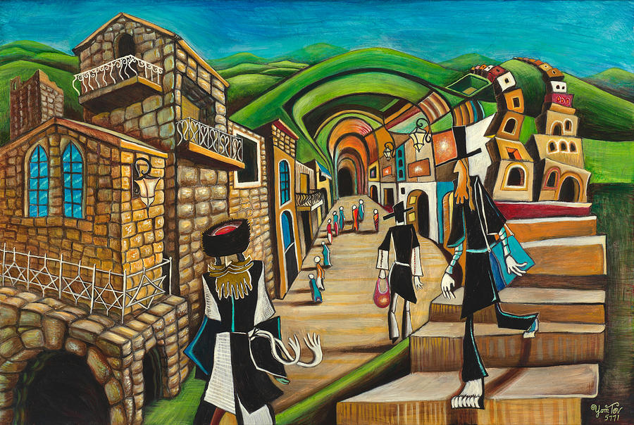 Tzfat The Way I See It Painting by Yom Tov Blumenthal